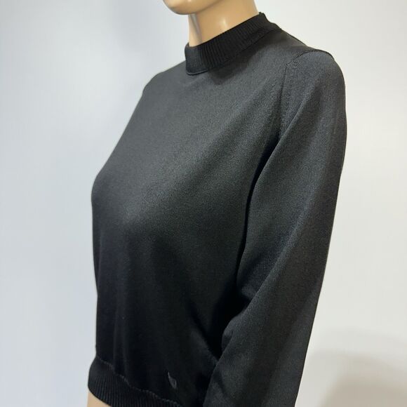 Givenchy Sport Vintage Black Mock Neck Sweater Size 40 M Long Sleeve Pullover - Picture 2 of 9